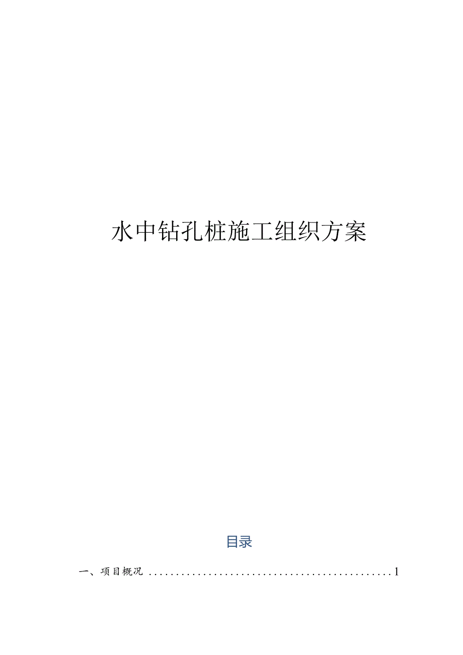 水中钻孔桩施工组织方案.docx_第1页