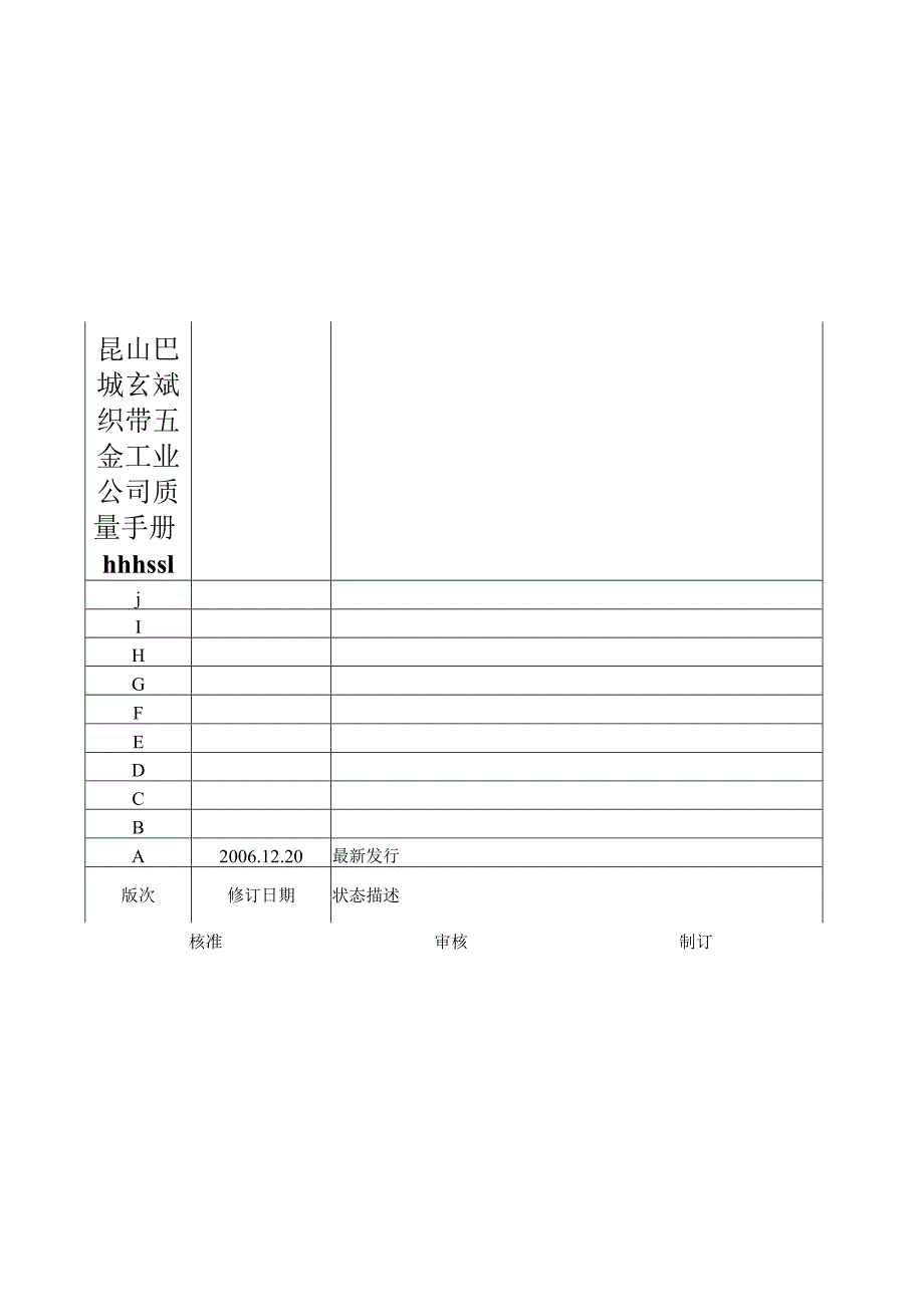 昆山巴城玄斌织带五金工业公司质量手册hhhssl.docx_第1页