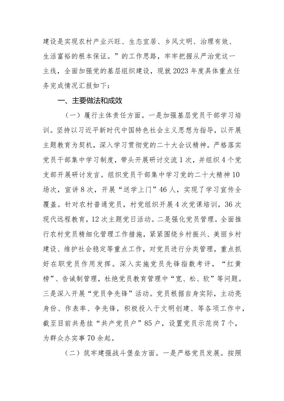 村党支部书记2023年抓党建述职报告.docx_第2页