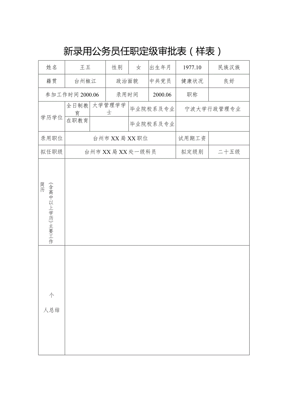 新录用公务员任职定级审批表.docx_第3页