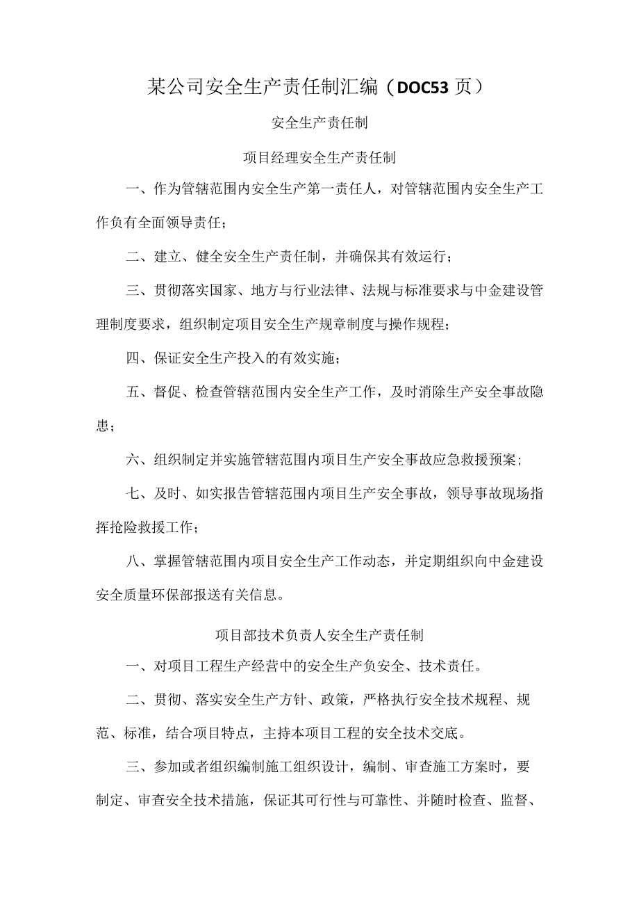 某公司安全生产责任制汇编(DOC53页).docx_第1页