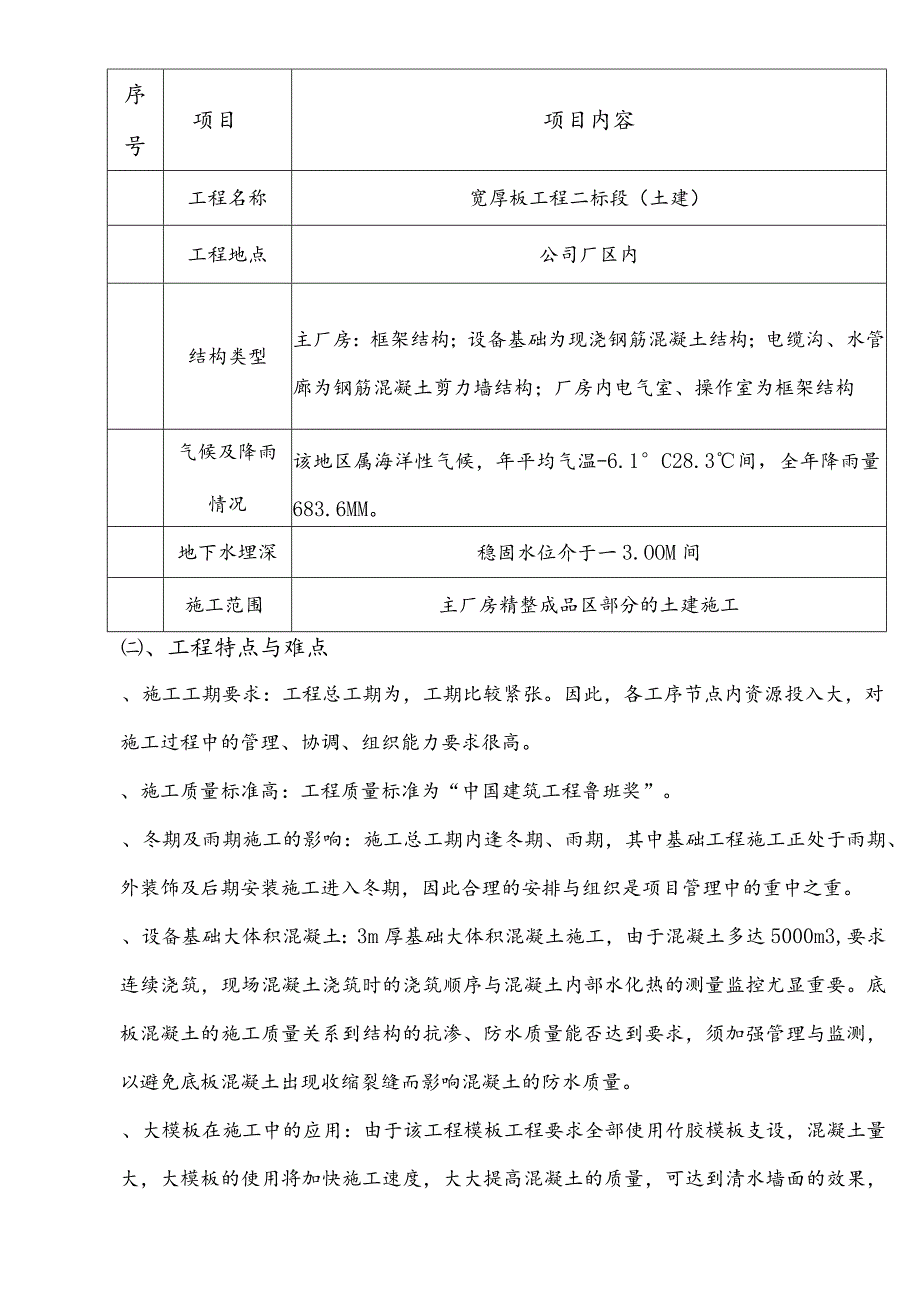 某公司厂房宽厚板工程二标段（土建）施工组织设计方案.docx_第3页