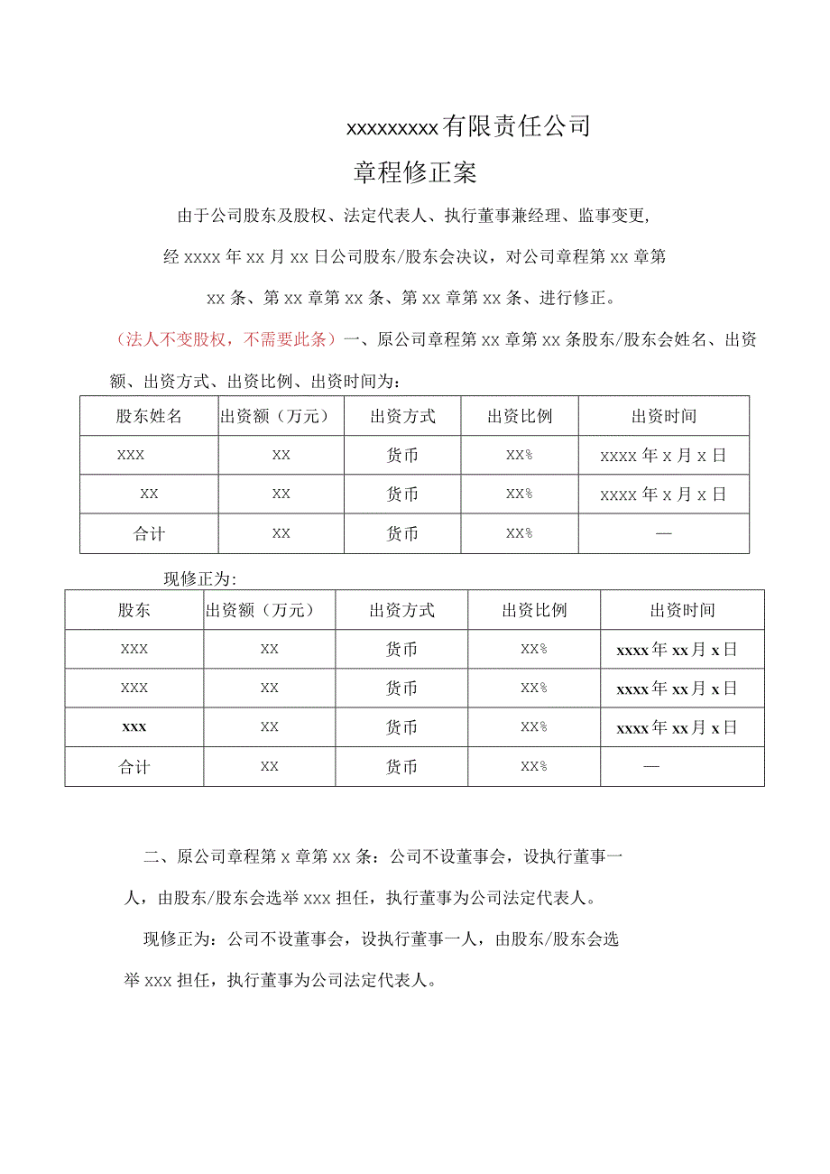 法定代表人章程修正案.docx_第1页