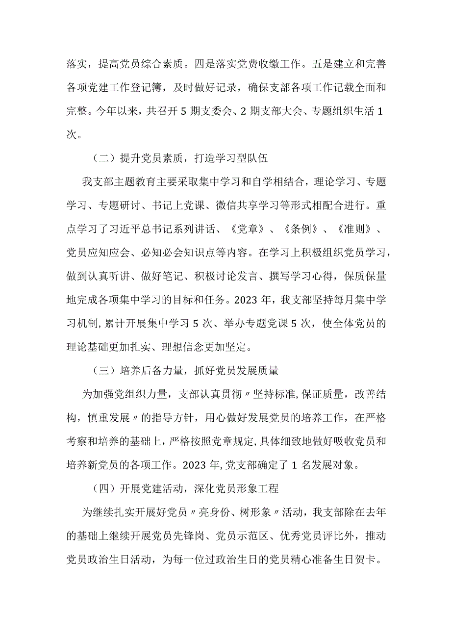 某银行党支部书记2023年工作总结.docx_第2页