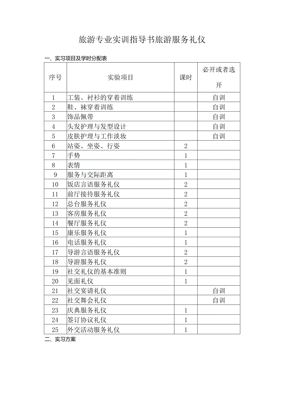 旅游专业实训指导书旅游服务礼仪.docx_第1页