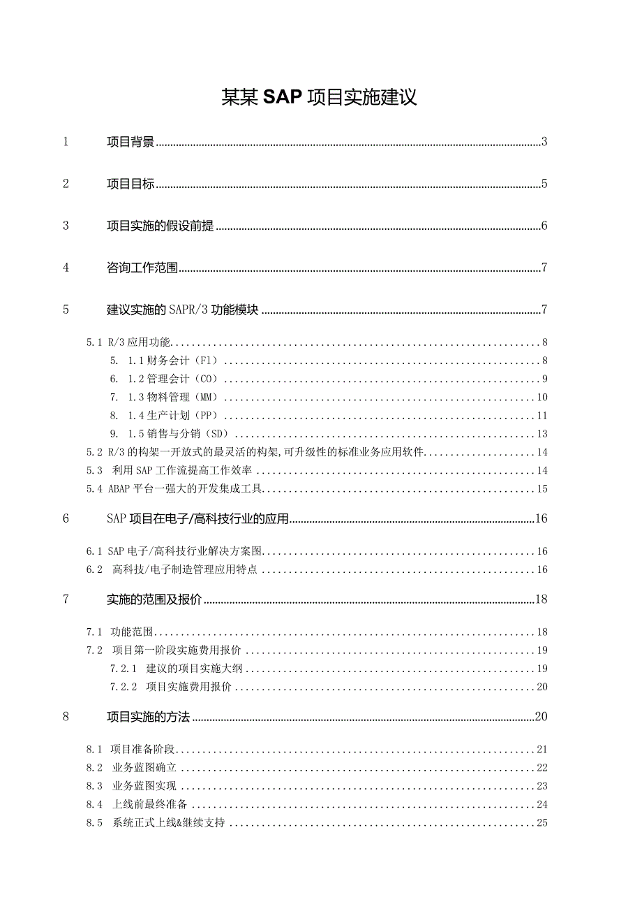 某某SAP项目实施建议.docx_第1页