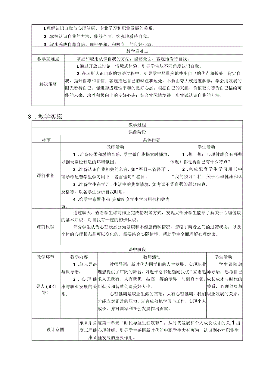 无水印纯文字版推荐最新国规教材新课标高教版中职思政《心理健康与职业生涯》教案《认识自我》教案《接纳和完善自我》教案《认识挫折.docx_第2页