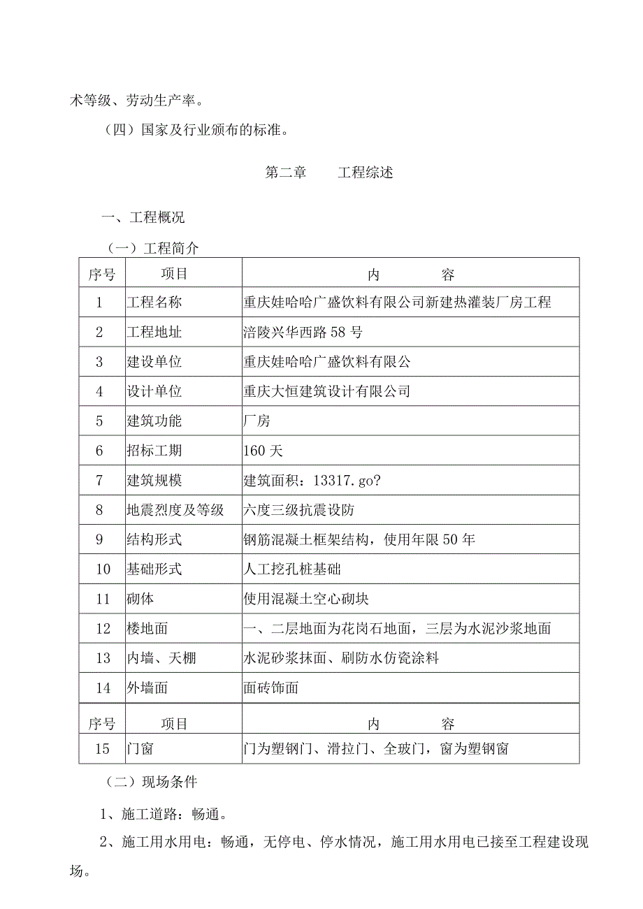 某饮料公司新建热灌装厂房工程施工组织设计.docx_第2页