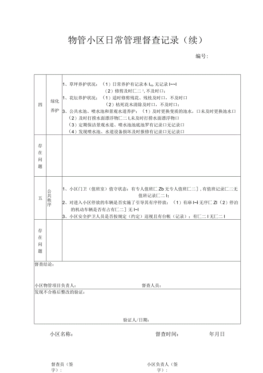 物管小区日常管理督查记录.docx_第2页