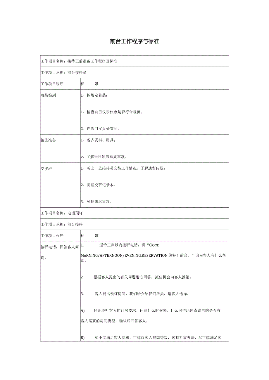 接待班前准备工作程序及标准DOC-24P.docx_第1页