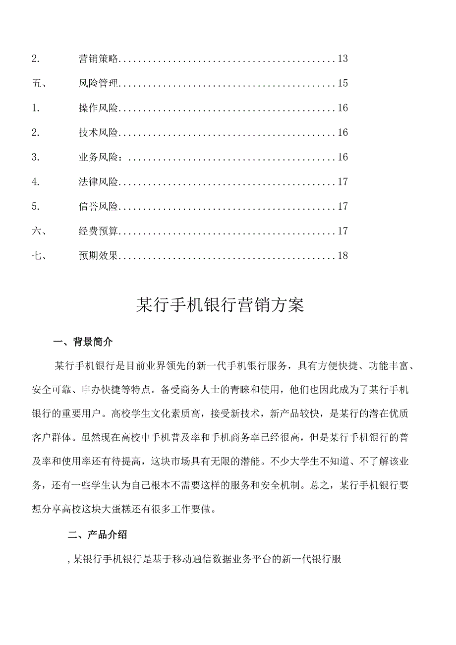 某银行手机银行营销方案（营销专业大学生比赛方案）.docx_第2页