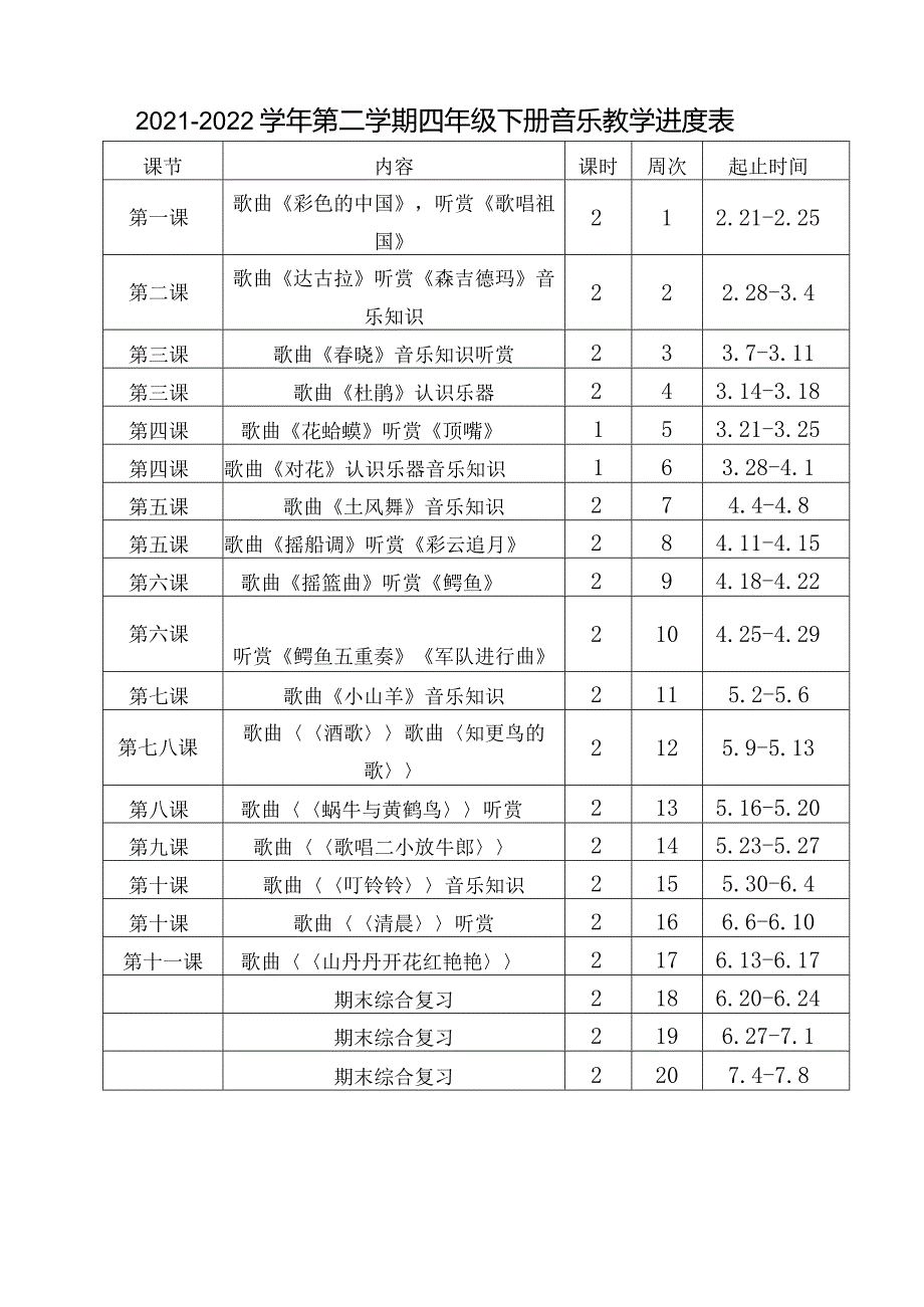 湘版四年级下册音乐计划教案（完整版）.docx_第3页