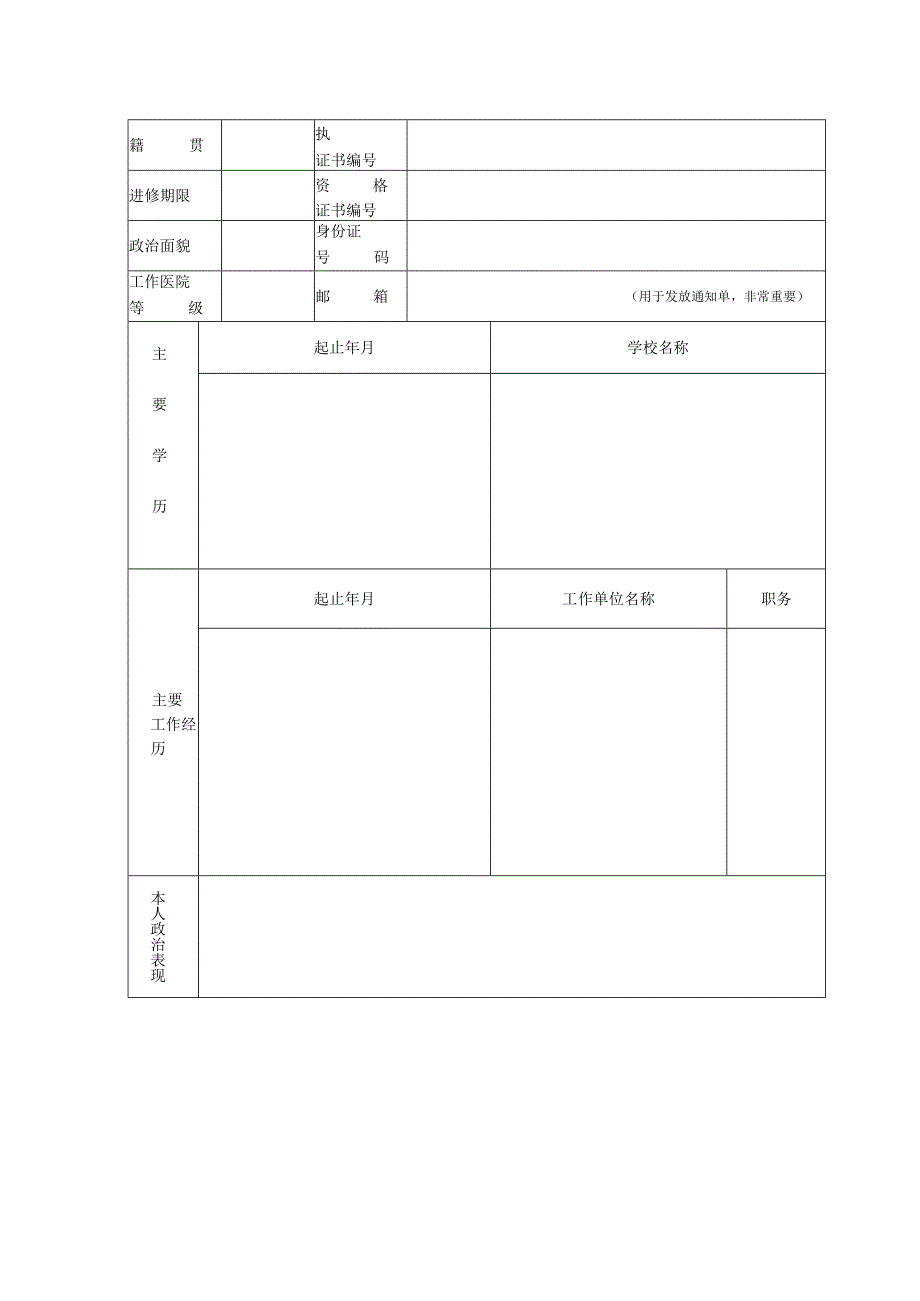 漯河市中心医院护理人员进修申请表.docx_第2页