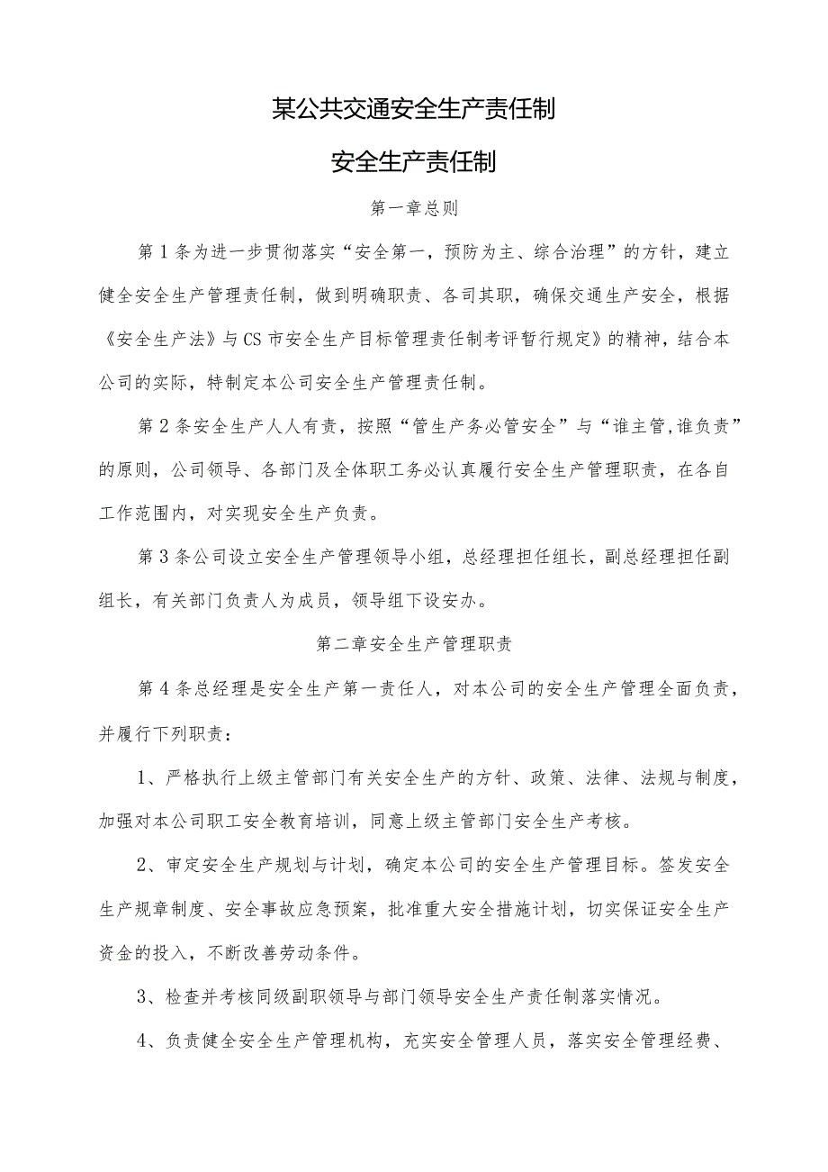 某公共交通安全生产责任制.docx_第1页