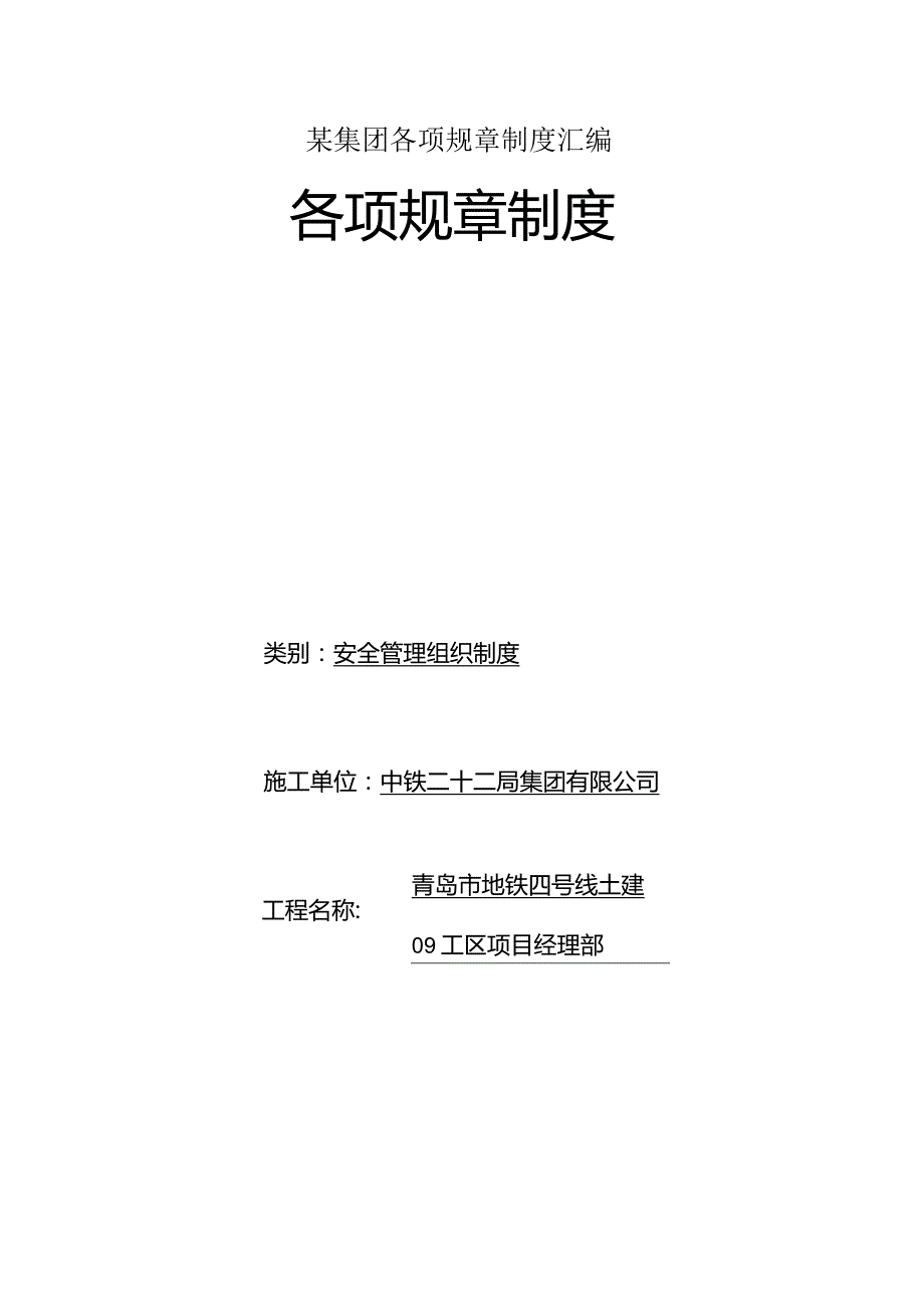 某集团各项规章制度汇编.docx_第1页