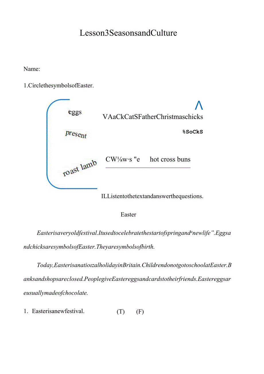 新路径五年级下册Unit2FourSeasonsSeasonsandCulture练习案.docx_第1页