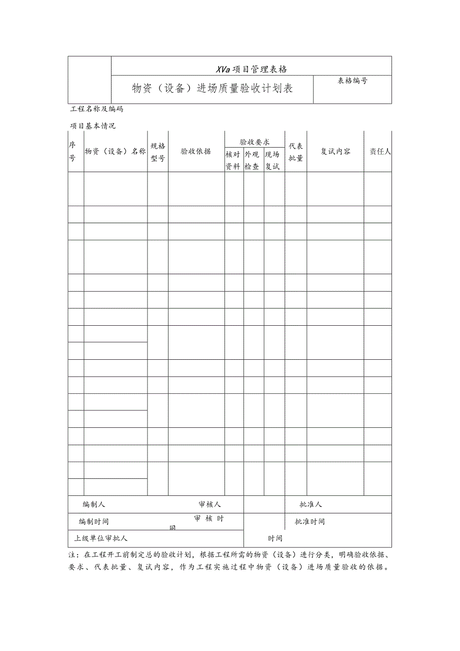 物资（设备）进场质量验收计划表.docx_第1页