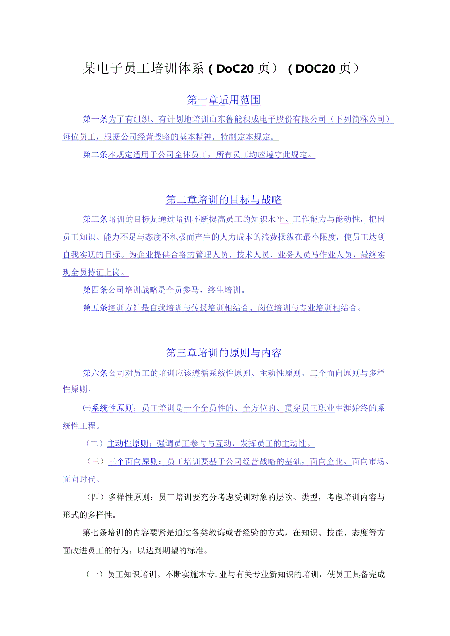 某电子员工培训体系（DOC20页）（DOC20页）.docx_第1页