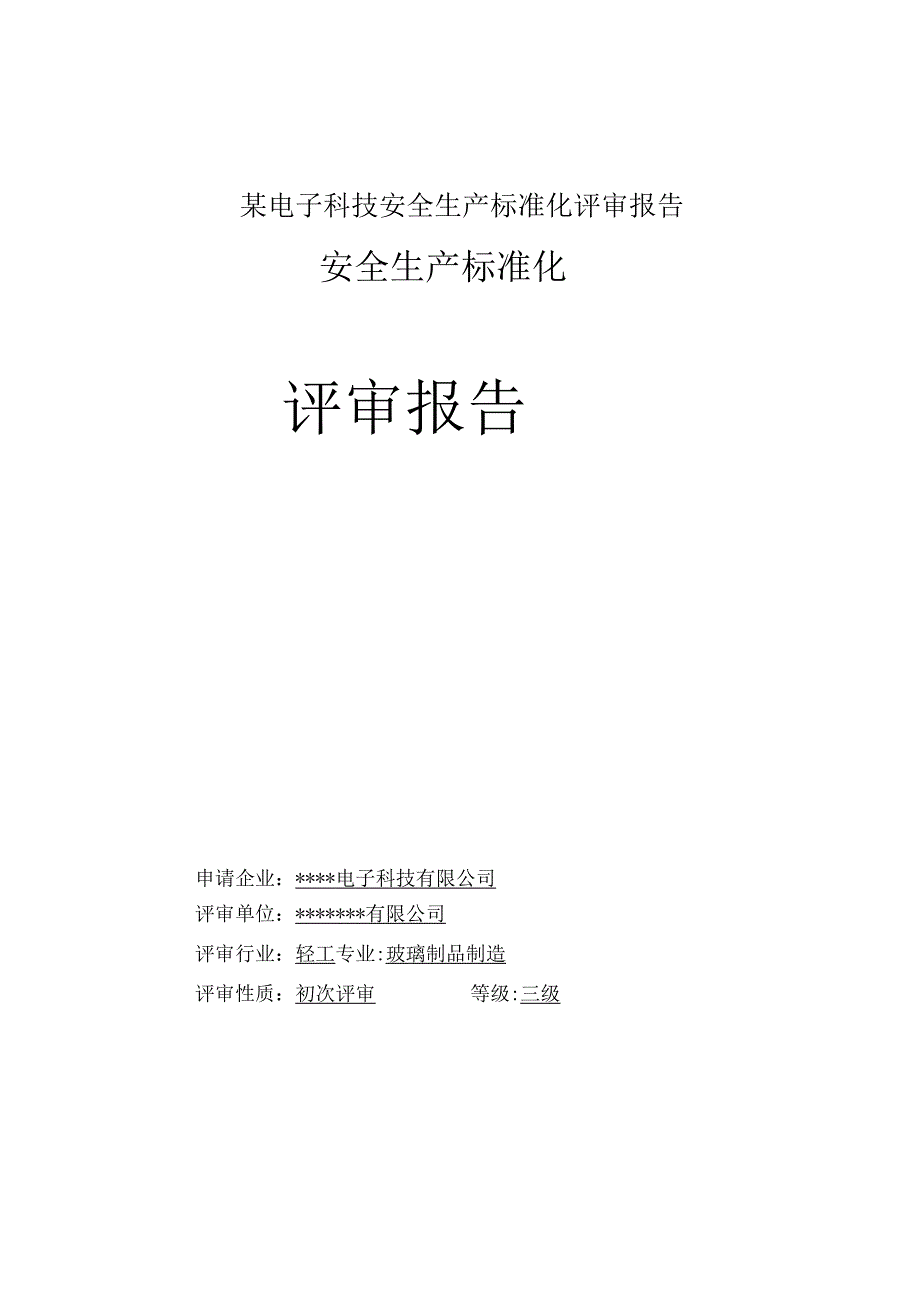 某电子科技安全生产标准化评审报告.docx_第1页