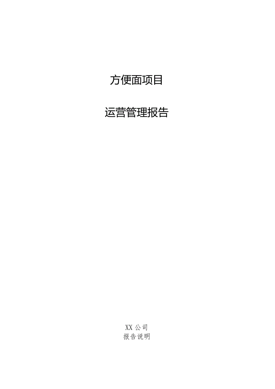 方便面项目运营管理报告.docx_第1页