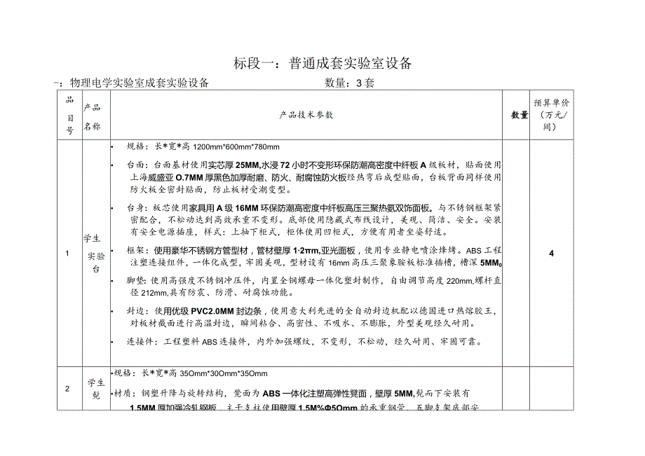 标段一：普通成套实验室设备.docx_第1页