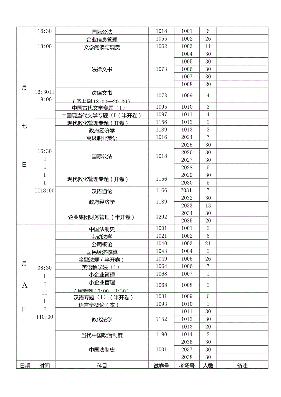 2024—2024学年度第一学期开放教育本科期末考试考场安排.docx_第3页