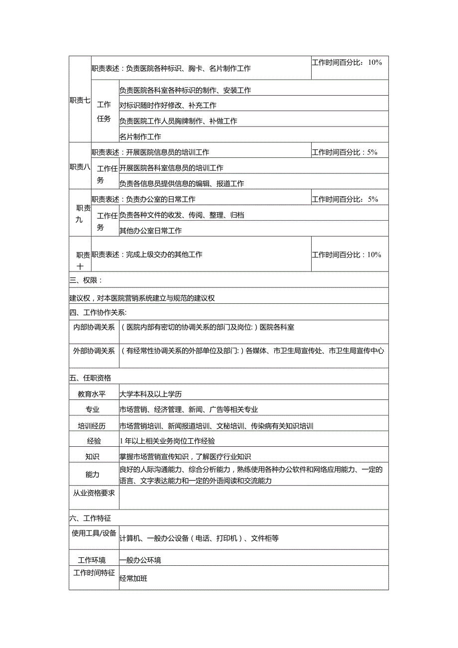 宣传中心干事岗位说明书【地坛医院】.docx_第2页