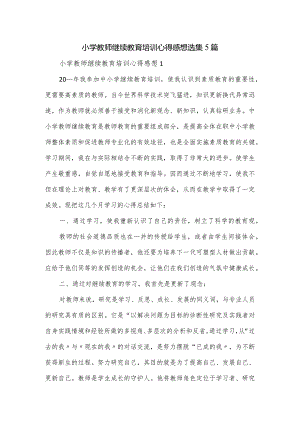 小学教师继续教育培训心得感想选集5篇.docx