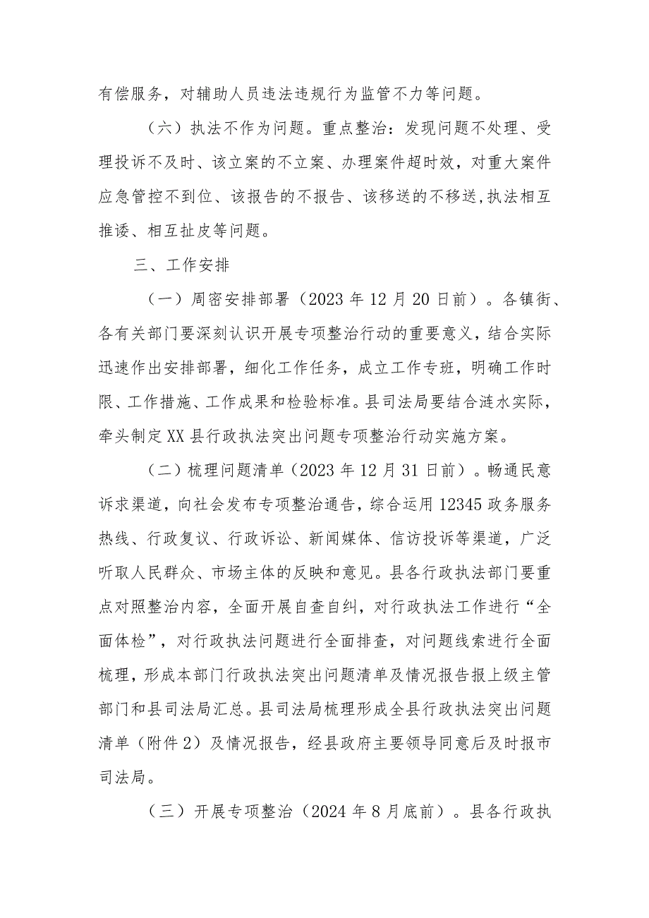 XX县行政执法突出问题专项整治行动实施方案.docx_第3页