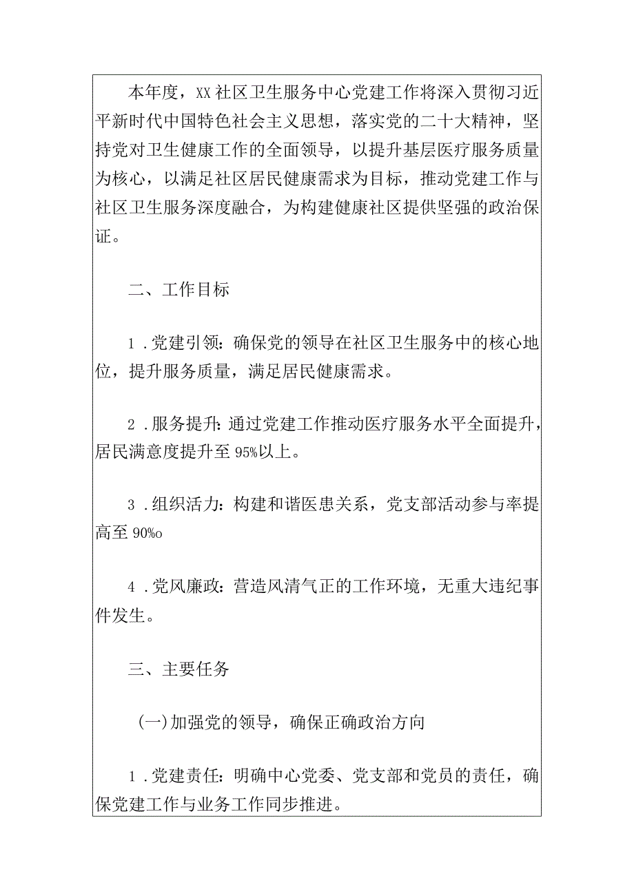 2024社区卫生服务中心党建工作计划（最新版）.docx_第2页