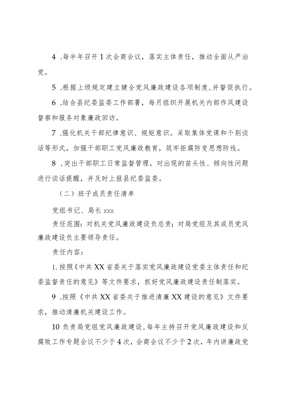 县审计局2024年党风廉政建设工作计划和责任清单.docx_第2页