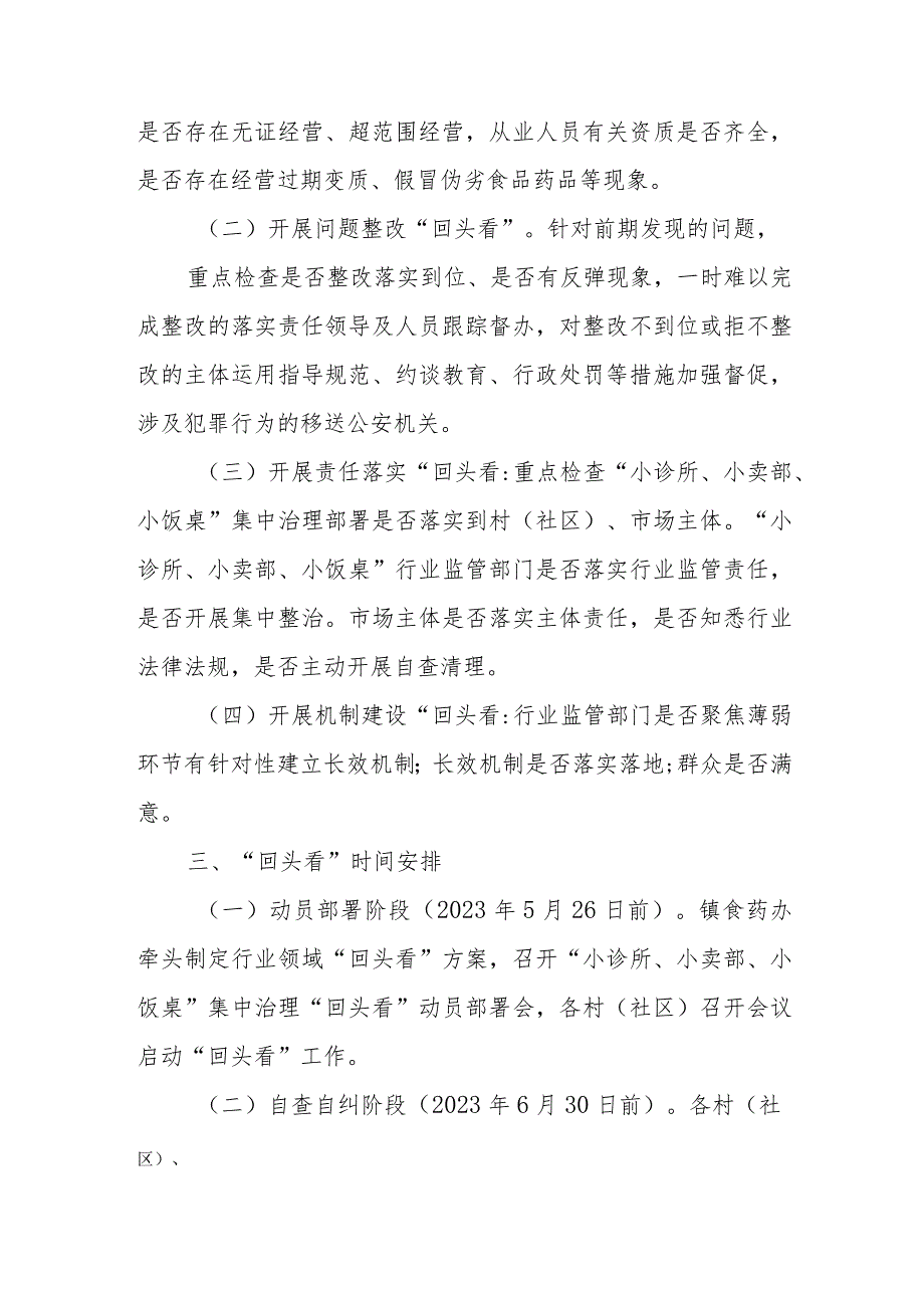 XX镇“小诊所、小卖部、小饭桌”集中治理“回头看”工作实施方案.docx_第2页