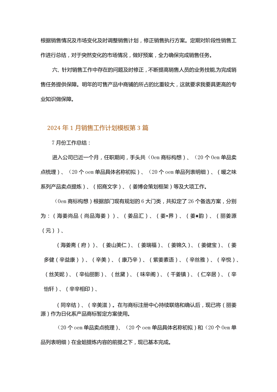 2024年1月销售工作计划模板.docx_第3页