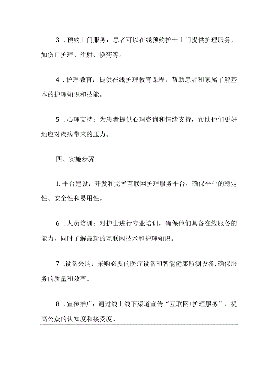 2024医院互联网+护理服务工作方案（最新版）.docx_第3页