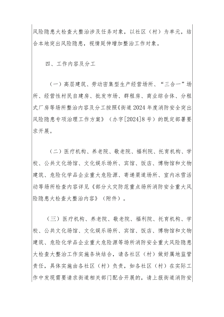 2024乡镇街道消防安全重大风险隐患大检查大整治实施方案.docx_第3页