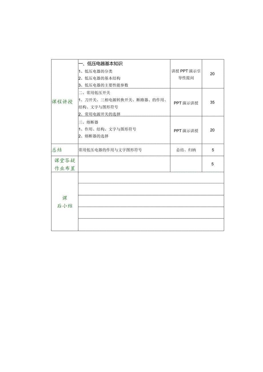 《电机与电气控制技术》教案王玺珍第5--7章常用低压电器--常用生产机械的电气控制.docx_第2页