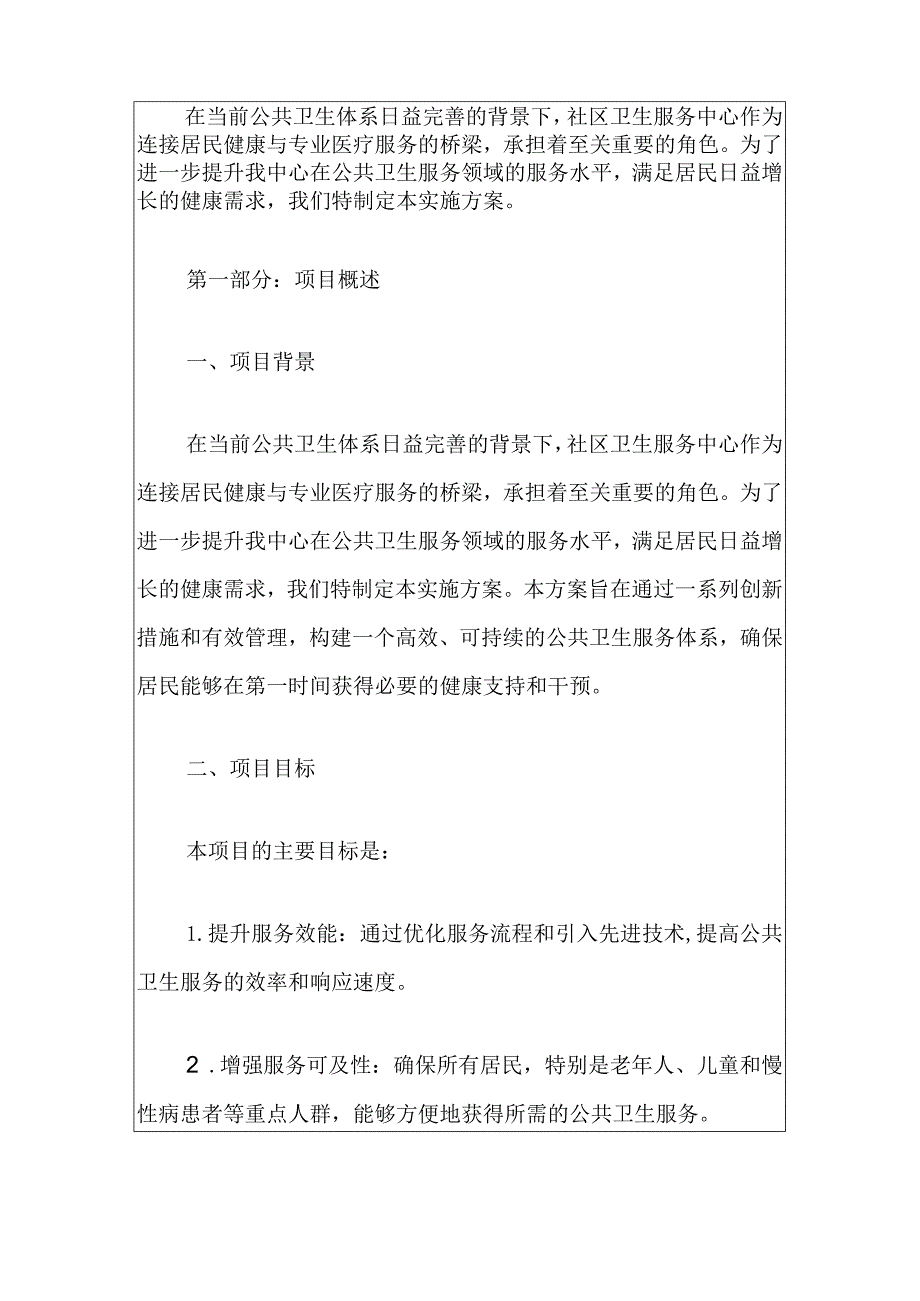 2024XX社区卫生服务中心公共卫生服务项目实施方案（完整版）.docx_第2页