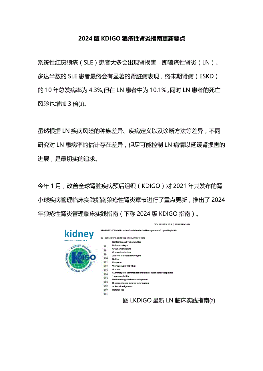 2024版KDIGO狼疮性肾炎指南更新要点.docx_第1页