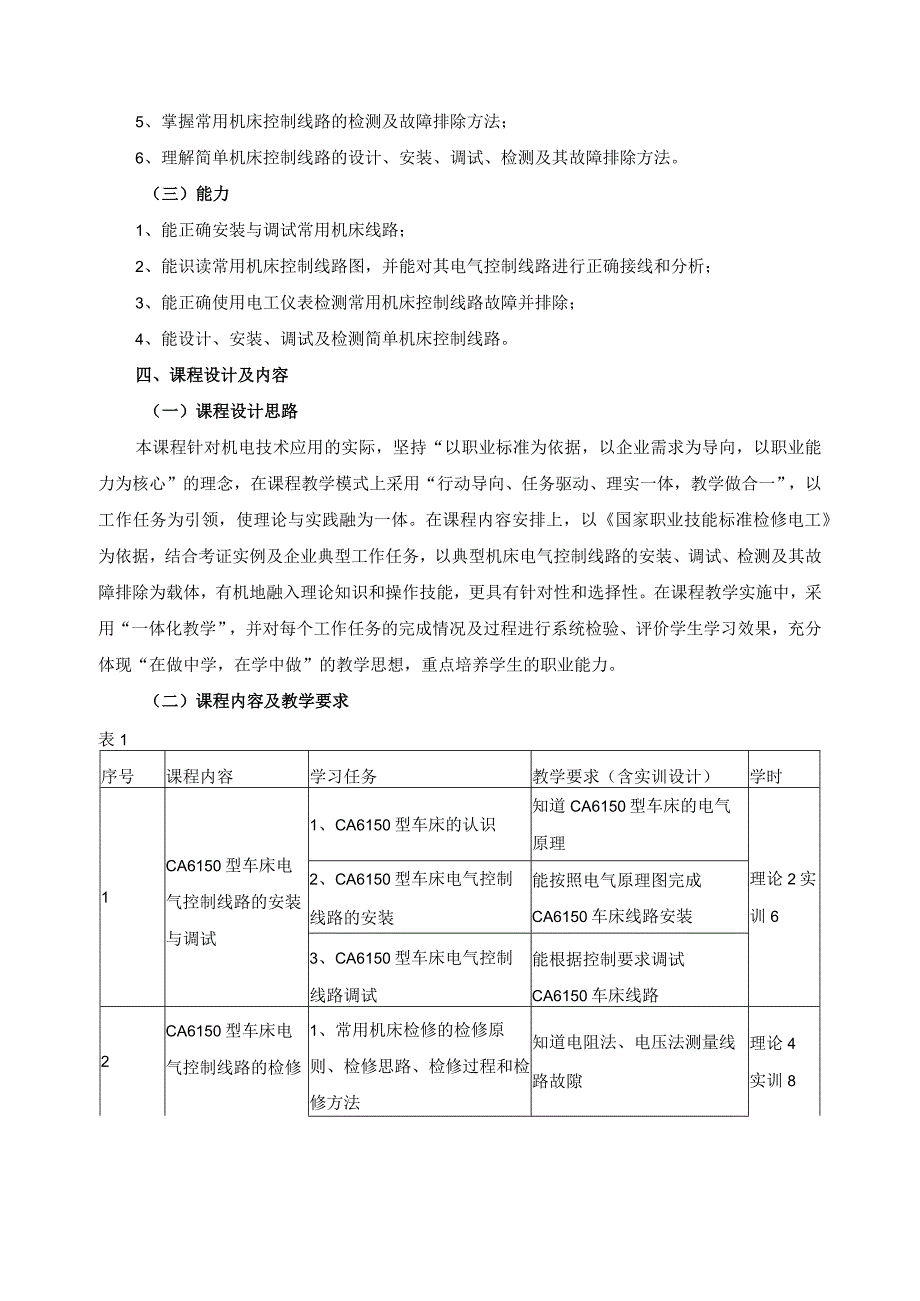 《机床线路安装与检修》课程标准.docx_第2页