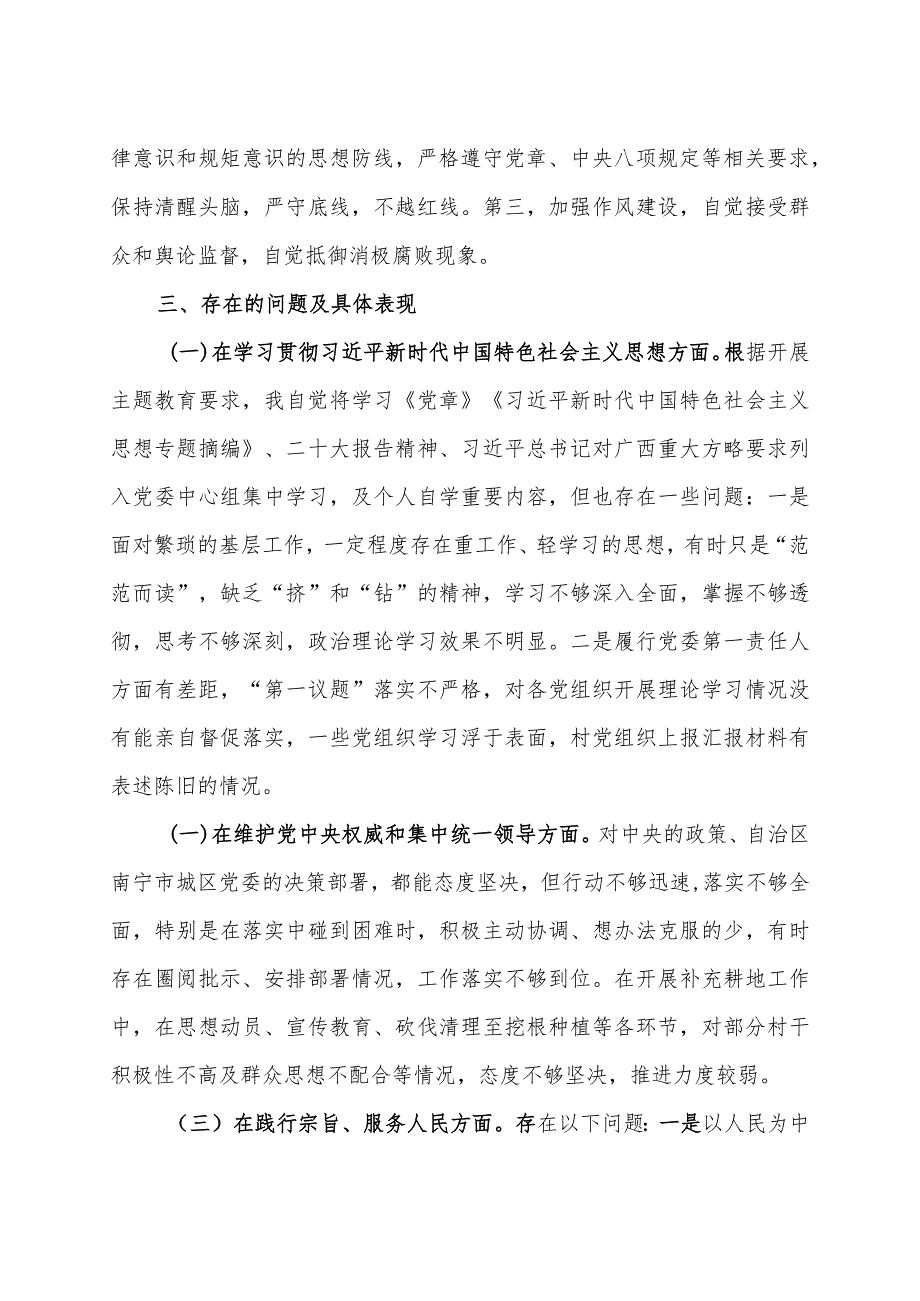 乡镇党委书记关于第二批主题教育专题民主生活会个人对照检查材料.docx_第2页