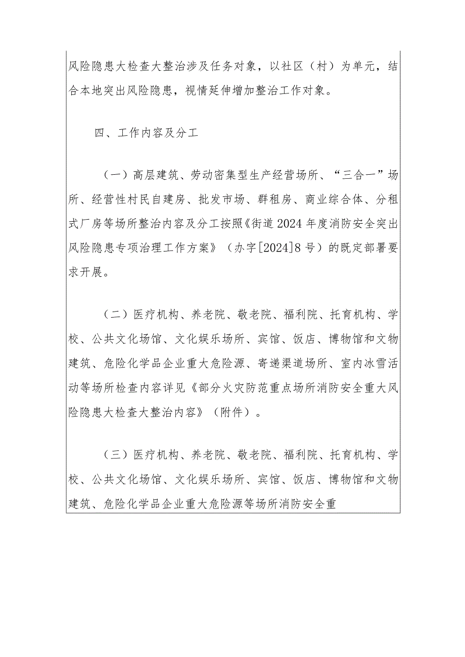 2024消防安全重大风险隐患大检查大整治实施方案-副本.docx_第3页