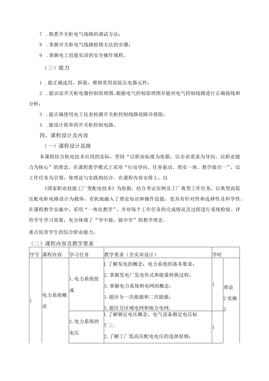 《配电柜安装技术及应用》课程标准.docx_第2页