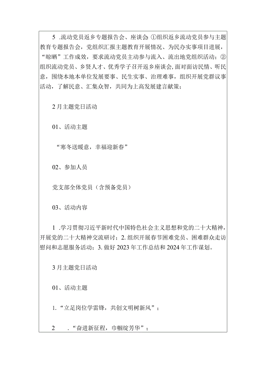 2024年“主题党日”活动计划（全年）.docx_第2页