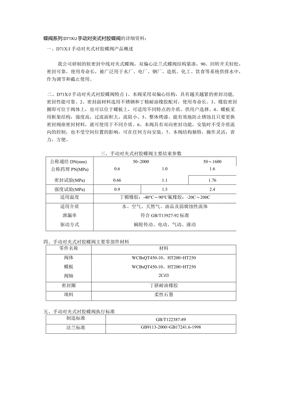 蝶阀系列D71XJ手动对夹式衬胶蝶阀的详细资料.docx_第1页