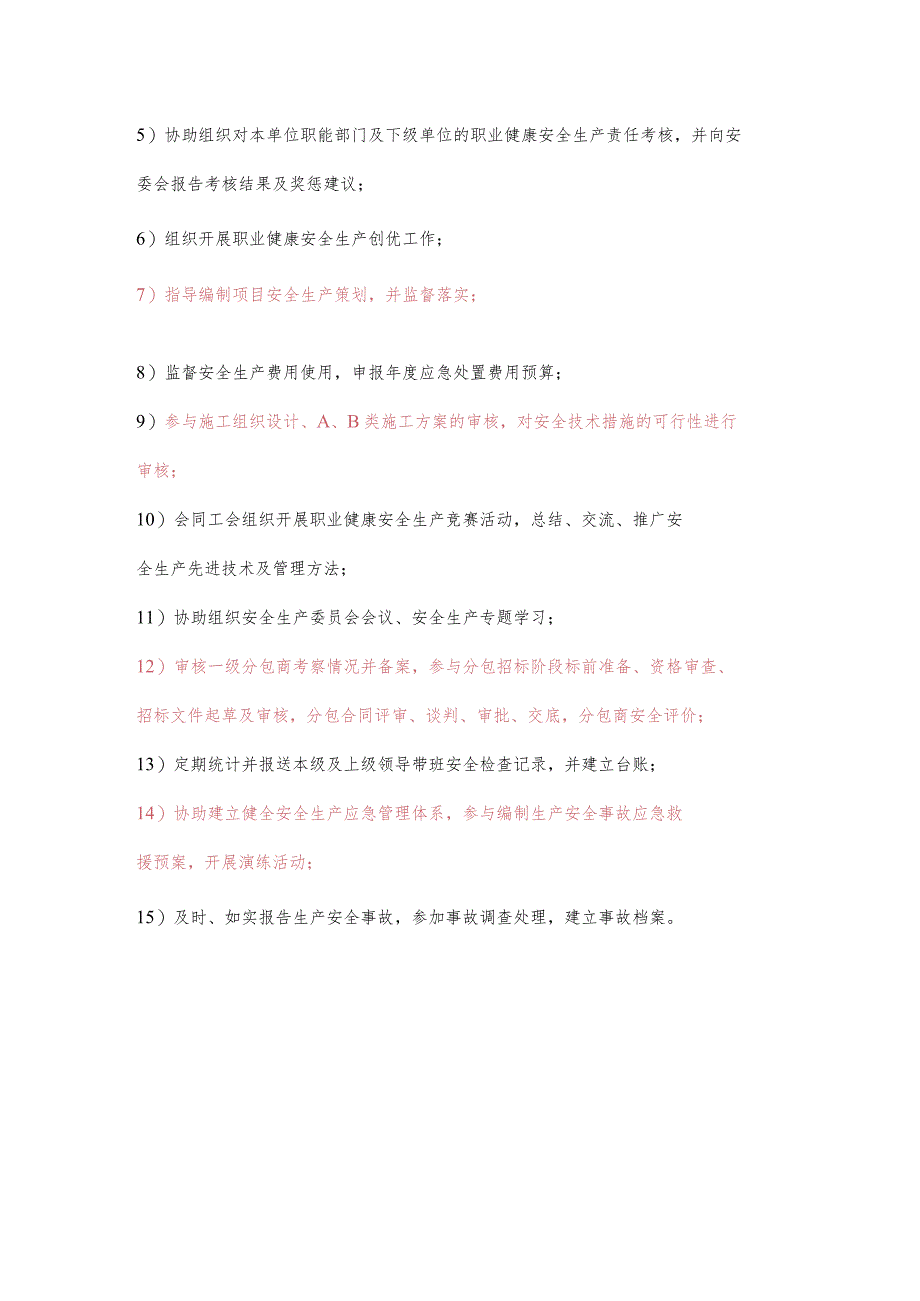 项目安全生产监督管理部职业健康安全生产责任清单及工作任务清单.docx_第2页