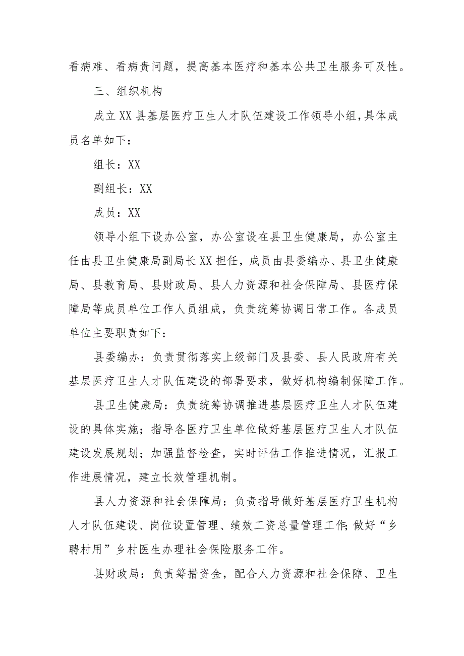 XX县加强基层医疗卫生人才队伍建设实施方案.docx_第2页