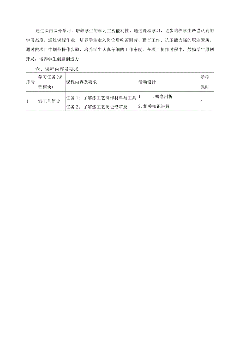 《漆工艺基础》课程标准.docx_第3页