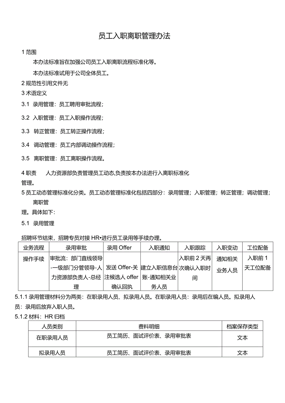 公司员工入职离职管理办法.docx_第2页