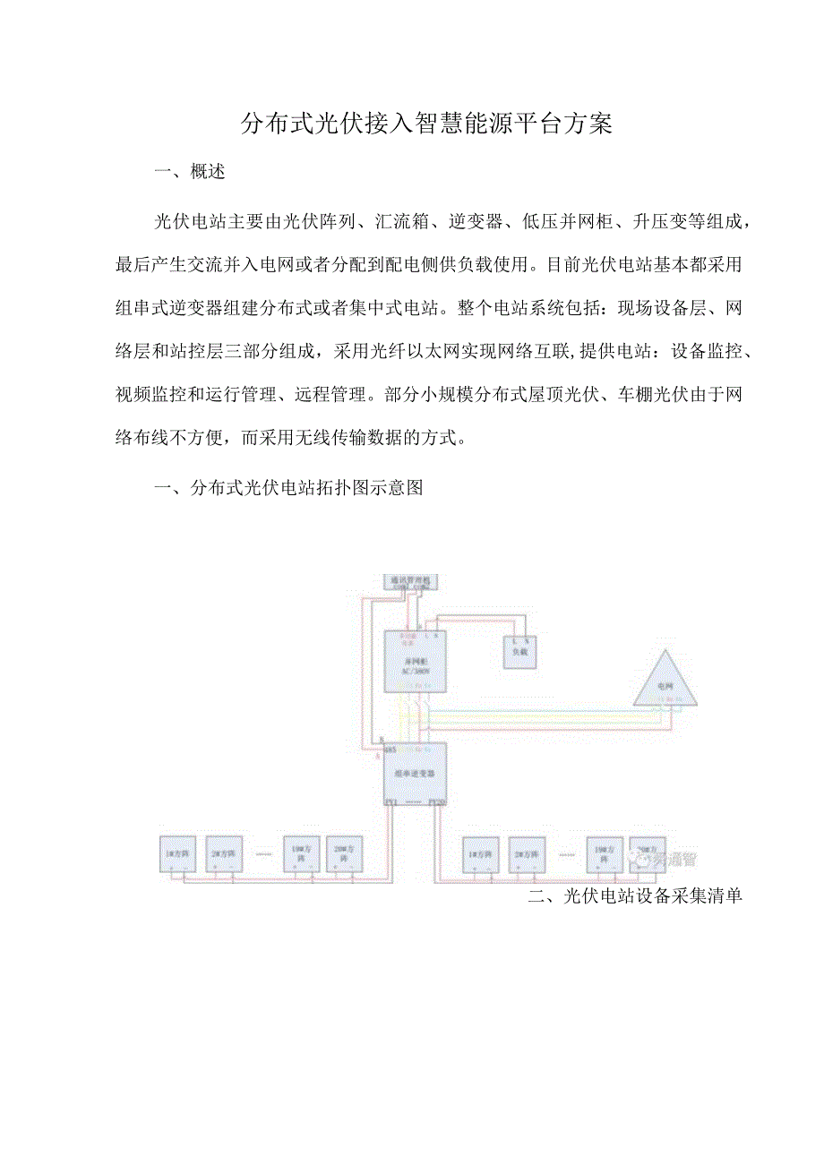 分布式光伏接入智慧能源平台方案.docx_第1页