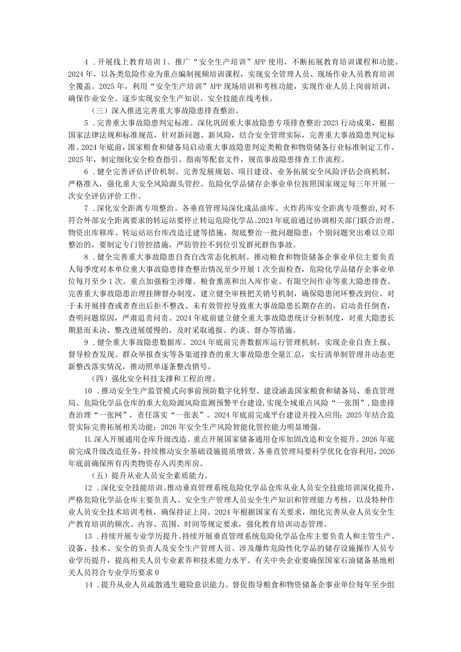 粮食和物资储备系统安全生产治本攻坚三年行动方案（2024-2026年）.docx_第2页